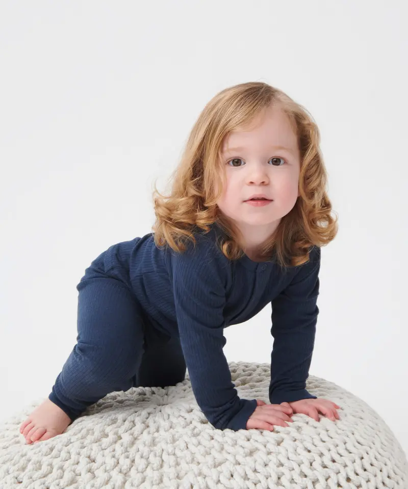 Mori Ribbed Pyjamas - Navy 3