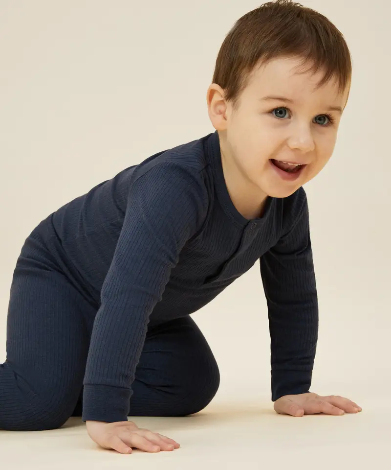 Mori Ribbed Pyjamas - Navy 4