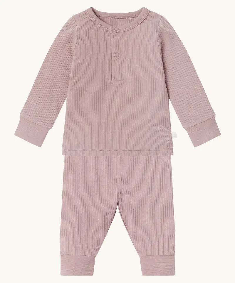 Mori Ribbed Pyjamas - Rose 1
