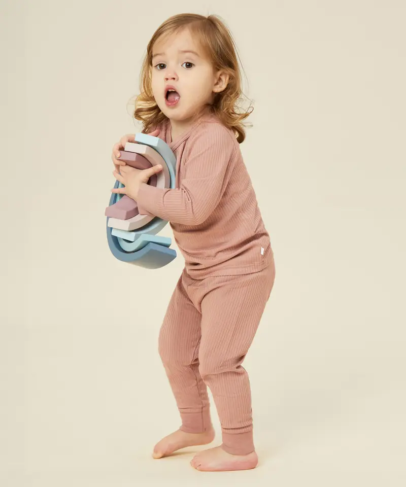 Mori Ribbed Pyjamas - Rose 2