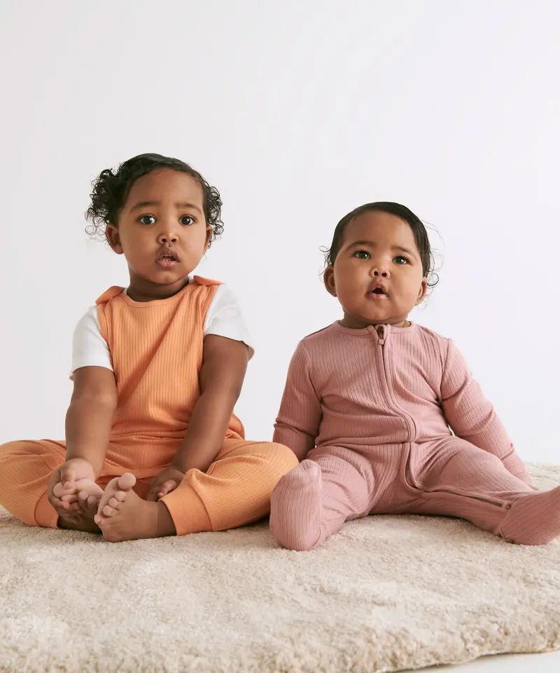 Mori Ribbed Two Way Zip Sleepsuit - Rose 7