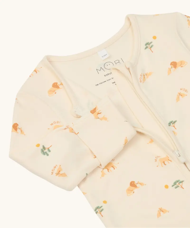 Mori Two Way Zip Sleepsuit - Lion 4
