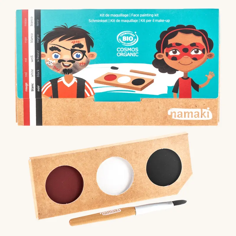 Namaki Natural Face Paint Kit - 3 Colours - Pirate & Ladybird 1