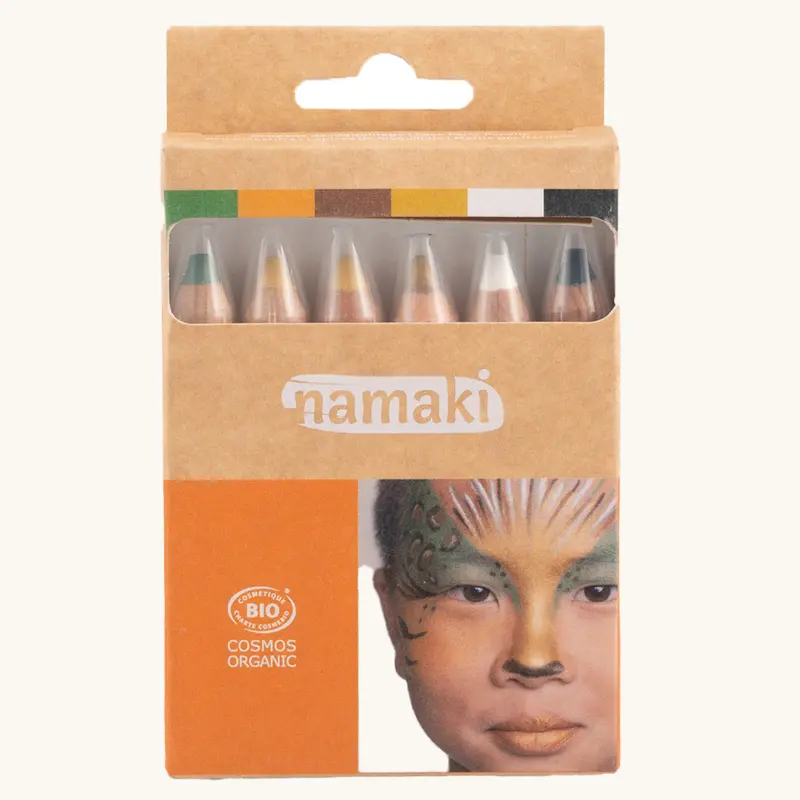 Namaki Natural Face Painting Pencils - 6 Colours - Wild Life 1