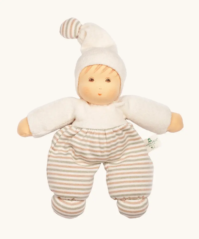 Nanchen Möpschen Waldorf Doll - Natural Stripes 1