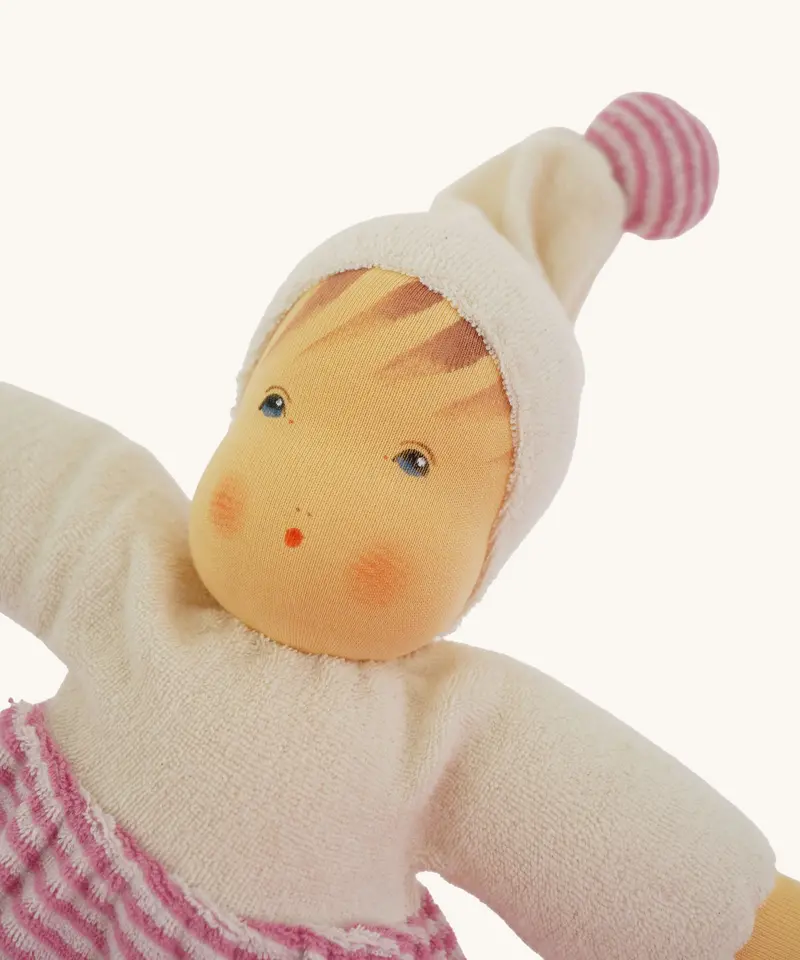Nanchen Möpschen Waldorf Doll - Pink Stripes 2
