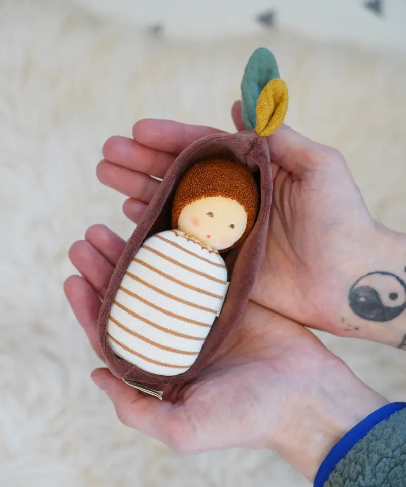 Nanchen Oak Baby Waldorf Doll - Stripes 2