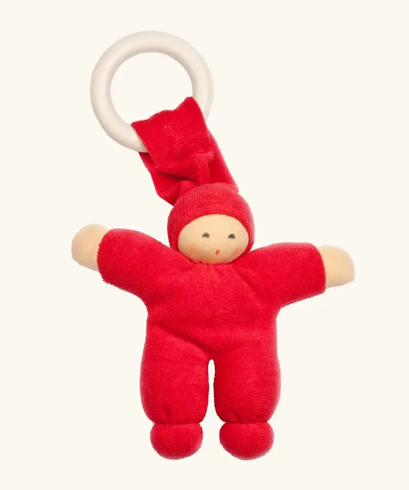 Nanchen Pimpel Doll With Teething Ring - Cherry Red 1