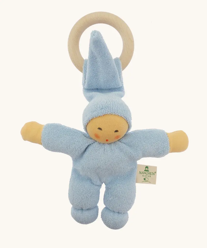 Nanchen Pimpel Doll With Teething Ring - Light Blue 1