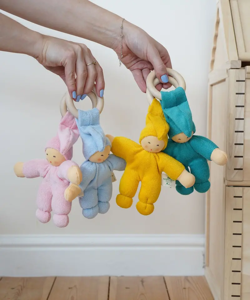 Nanchen Pimpel Doll With Teething Ring - Light Blue 2