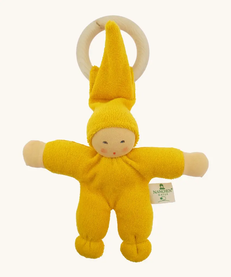 Nanchen Pimpel Doll With Teething Ring - Yellow 1