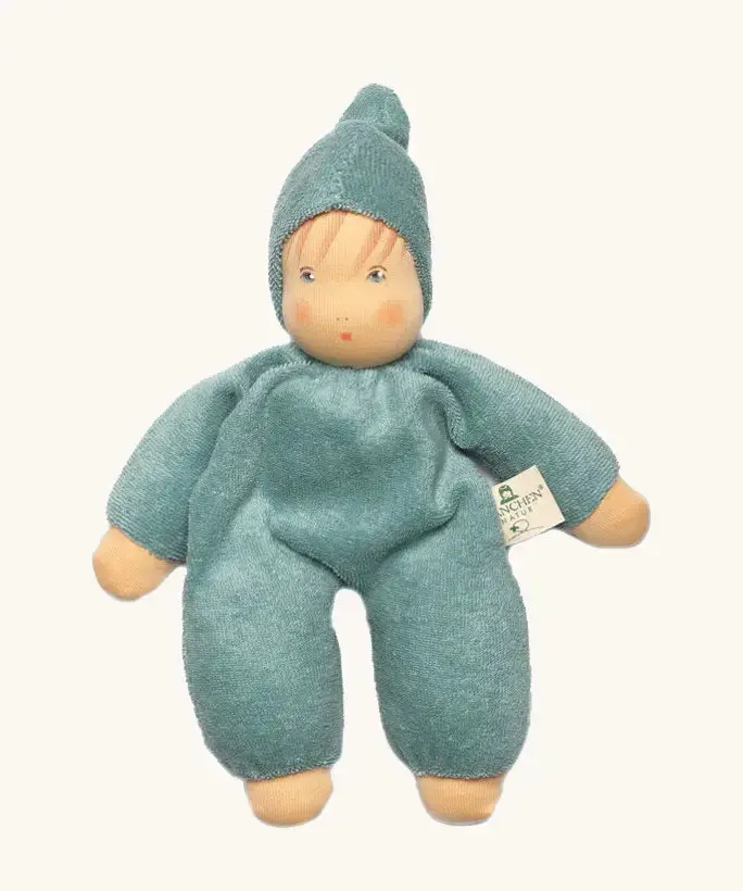 Nanchen Waldorf Cuddle Doll Turquoise 1