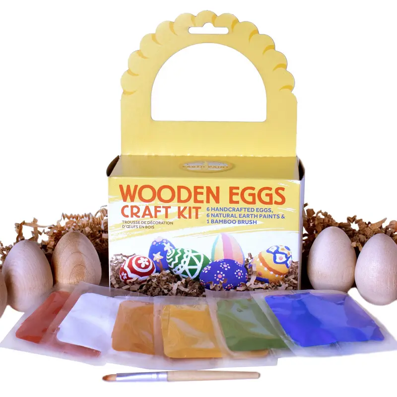Natural Earth Paint Wooden Eggs Craft Kit 1
