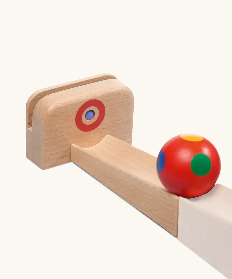 Nic Cubio Wooden Ball Track End With Bell 1