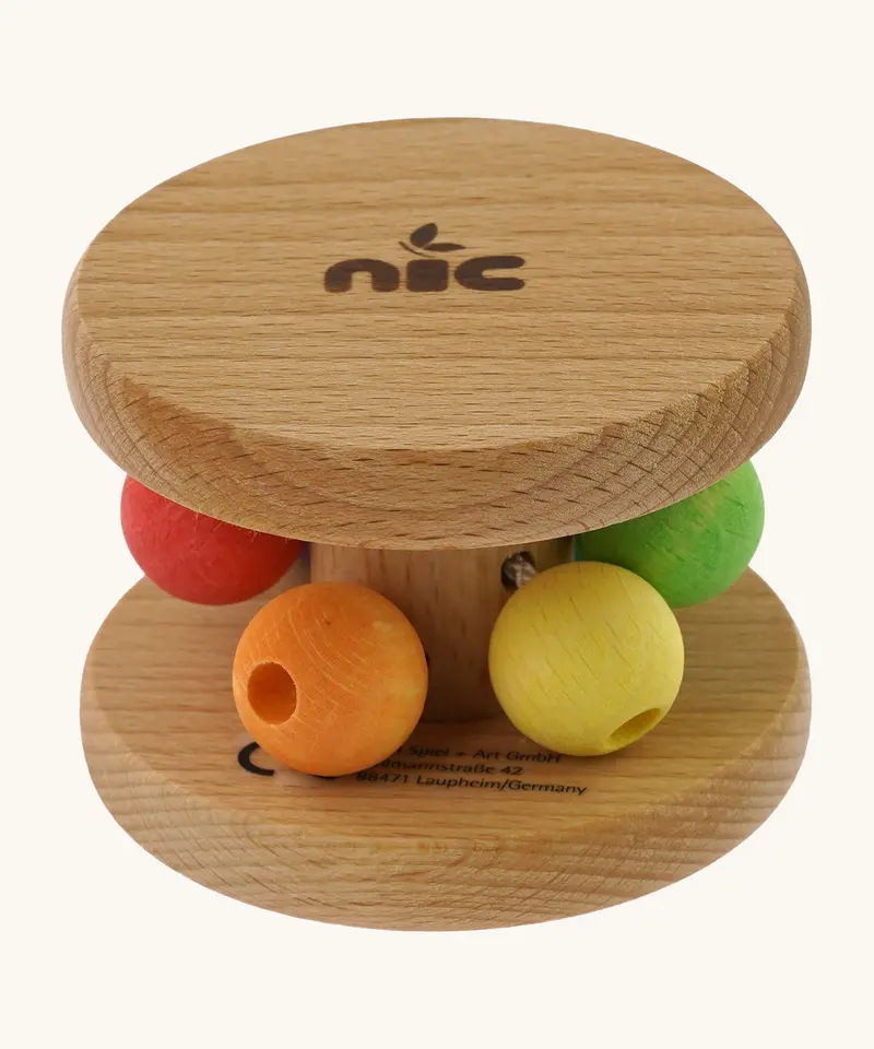 Nic Wooden Rolling Rattle 2