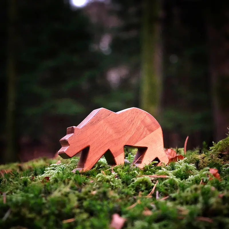 O_Wow Handmade Walnut Bear 1