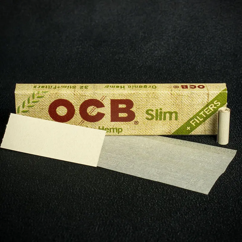 Ocb Kingsize Slim Organic Hemp Rolling Papers & Tips - Single Pack 1