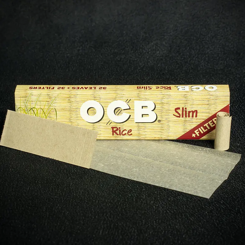 Ocb Kingsize Slim Rice Rolling Papers & Tips - Single Pack 1