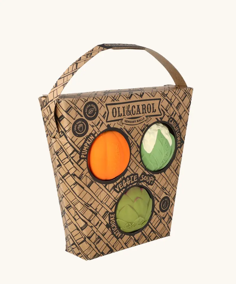 Oli & Carol Baby Sensory Teething Balls - Veggie Soup 1