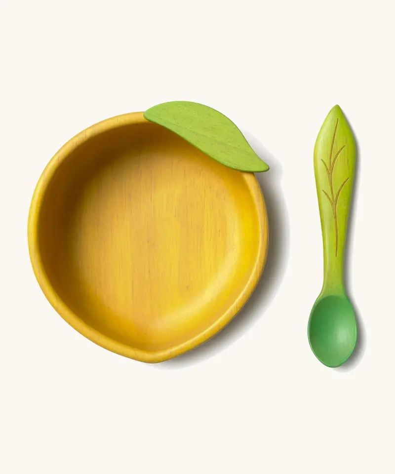 Oli & Carol Bowl And Spoon Set - Lou The Lemon 1