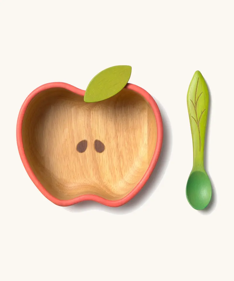 Oli & Carol Bowl And Spoon Set - Pepa The Apple 1