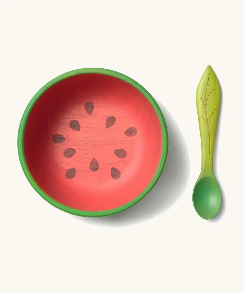 Oli & Carol Bowl And Spoon Set - Wally The Watermelon 1