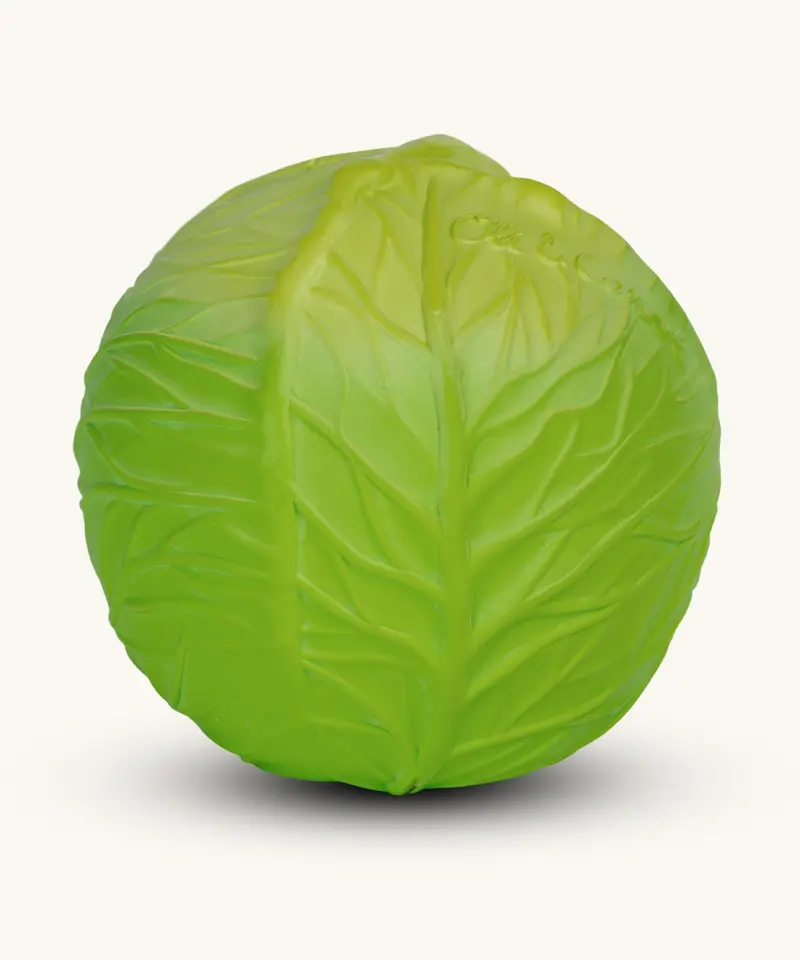 Oli & Carol Natural Rubber Baby Ball - Green Cabbage 1