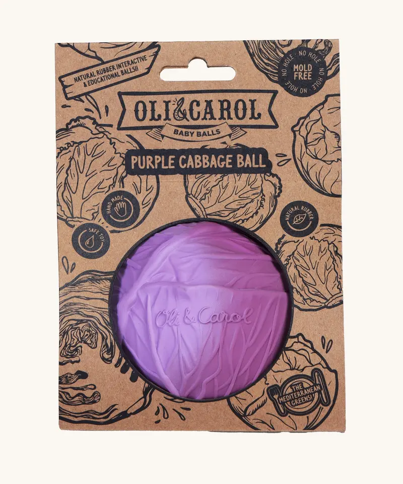 Oli & Carol Natural Rubber Baby Ball - Purple Cabbage 2