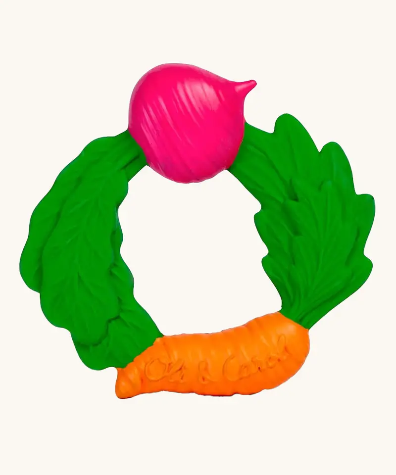 Oli & Carol Natural Rubber Veggie Teething Ring 1