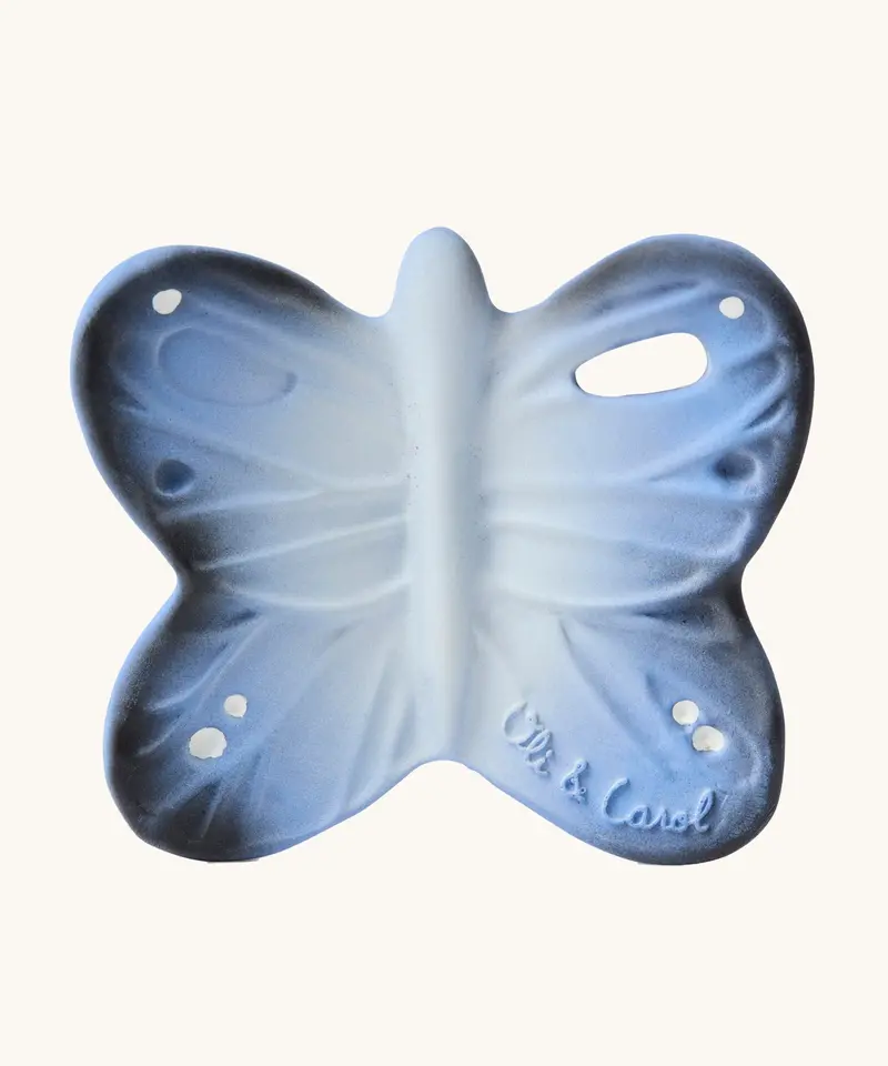 Oli & Carol Rubber Baby Teether - Blues The Butterfly 1