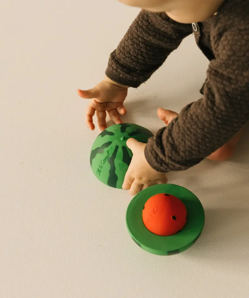 Oli & Carol Stacking Toy & Rattle Ball - Watermelon 2