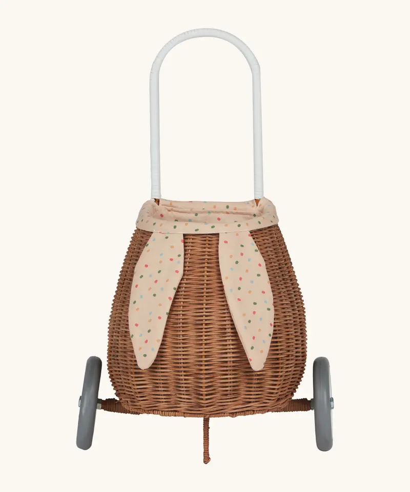 Olli Ella Rattan Bunny Luggy With Lining – Gumdrop 1