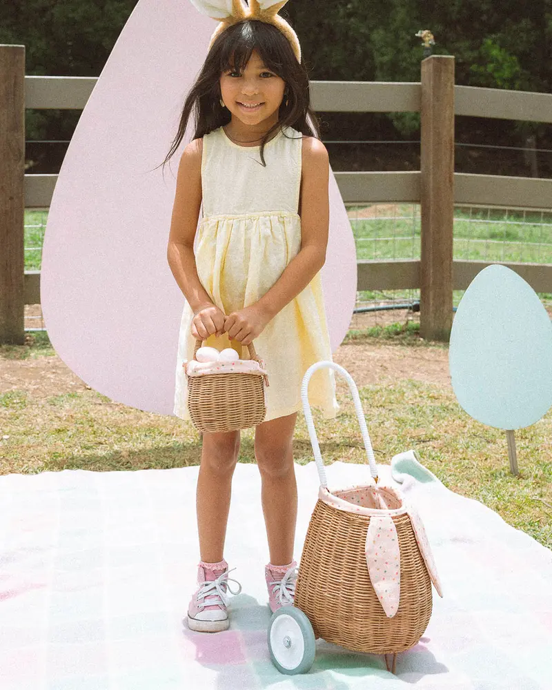 Olli Ella Rattan Bunny Luggy With Lining – Gumdrop 2