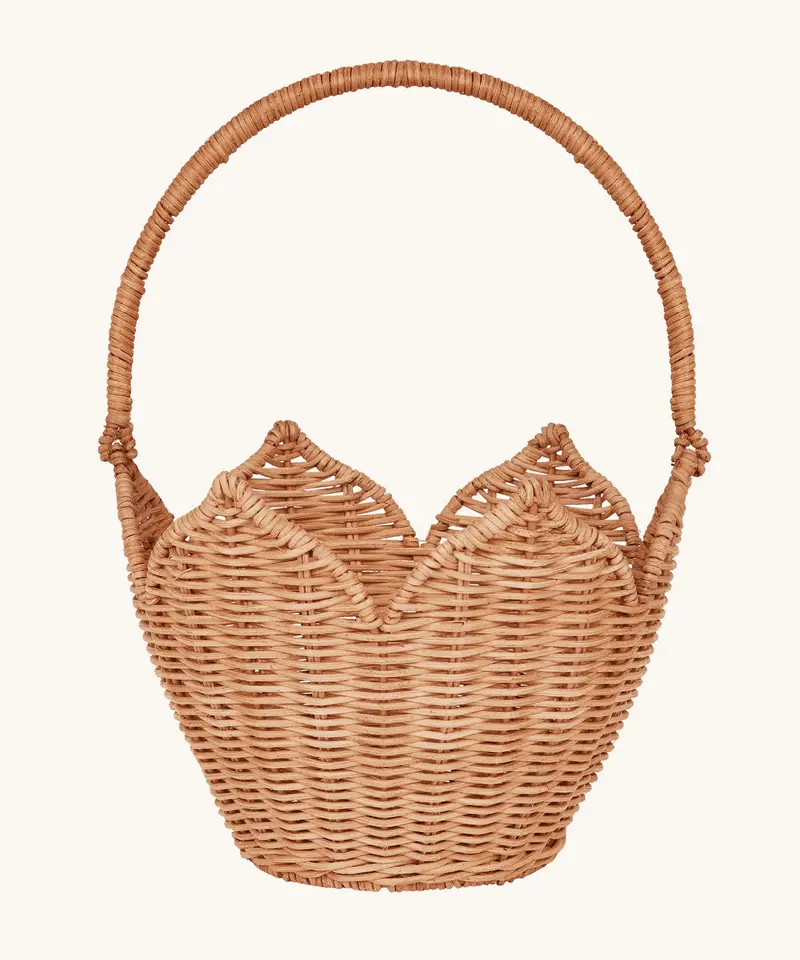 Olli Ella Rattan Carry Basket - Poinsettia 1