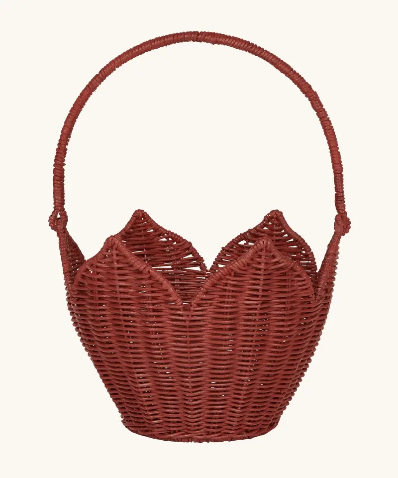 Olli Ella Rattan Carry Basket - Poinsettia 2