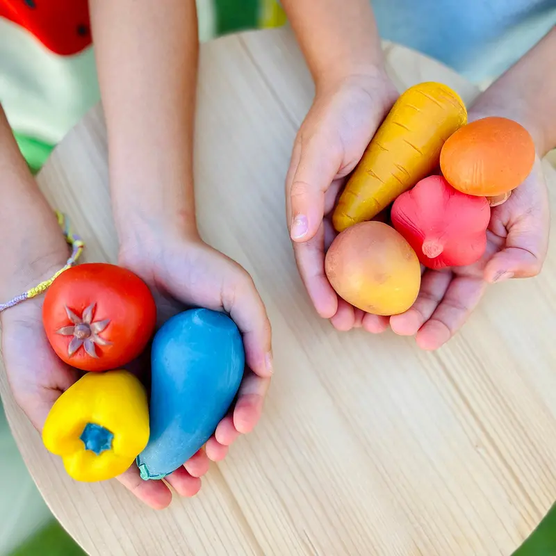 Olli Ella Tubbles Sensory Play Stones - Vibrant Veggies 1
