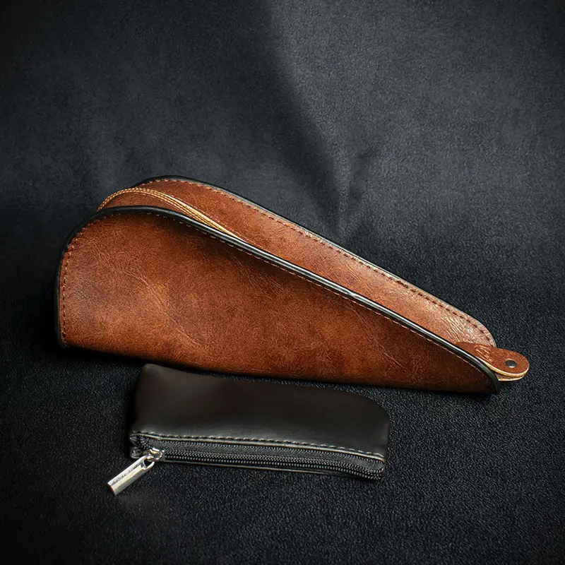 One Pipe & Lighter Pouch - Brown Nappa 1