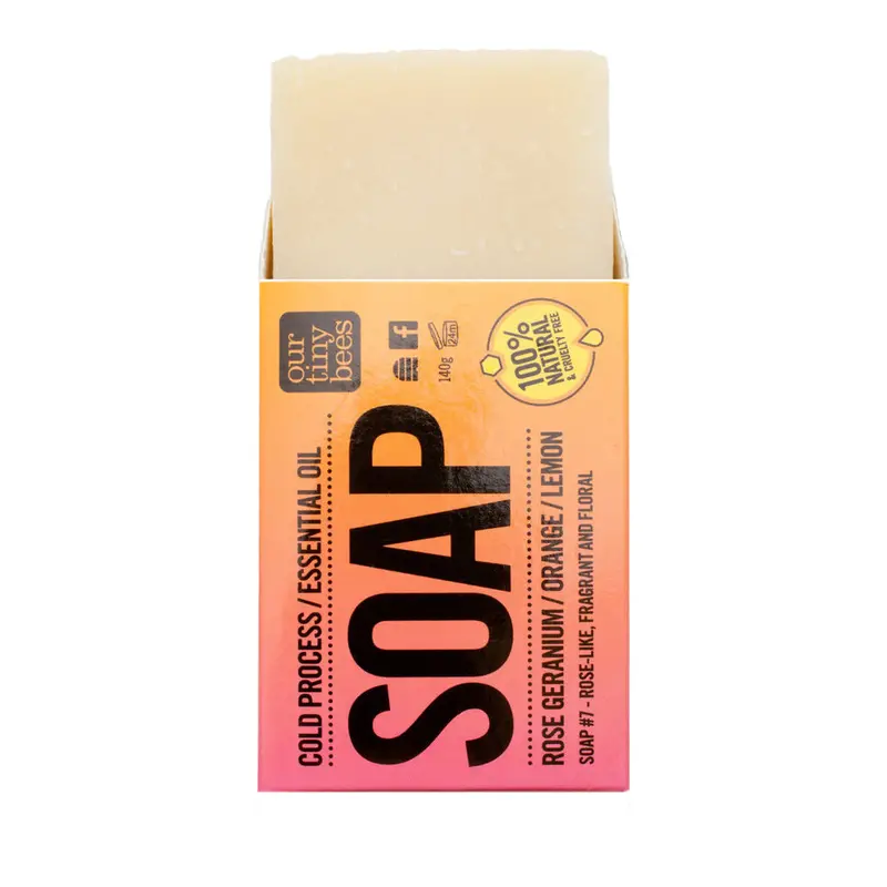 Our Tiny Bees Cold Pressed #7 Rose Geranium Soap 1