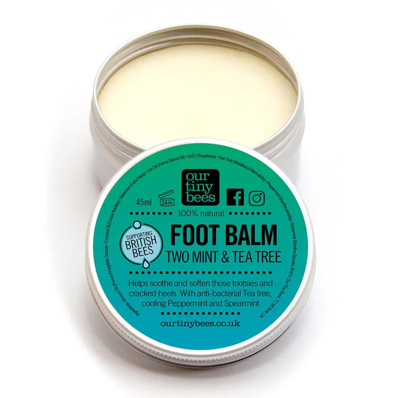 Our Tiny Bees Mint & Tea Tree Beeswax Foot Balm 1