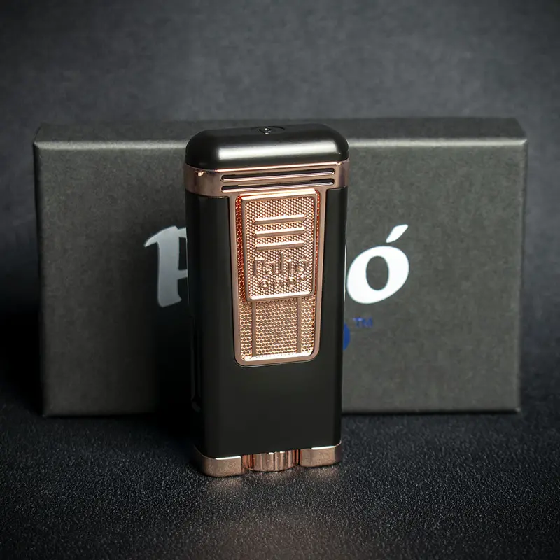 Palio Polaris Triple Flame Cigar Lighter - Black/Rose Gold 1