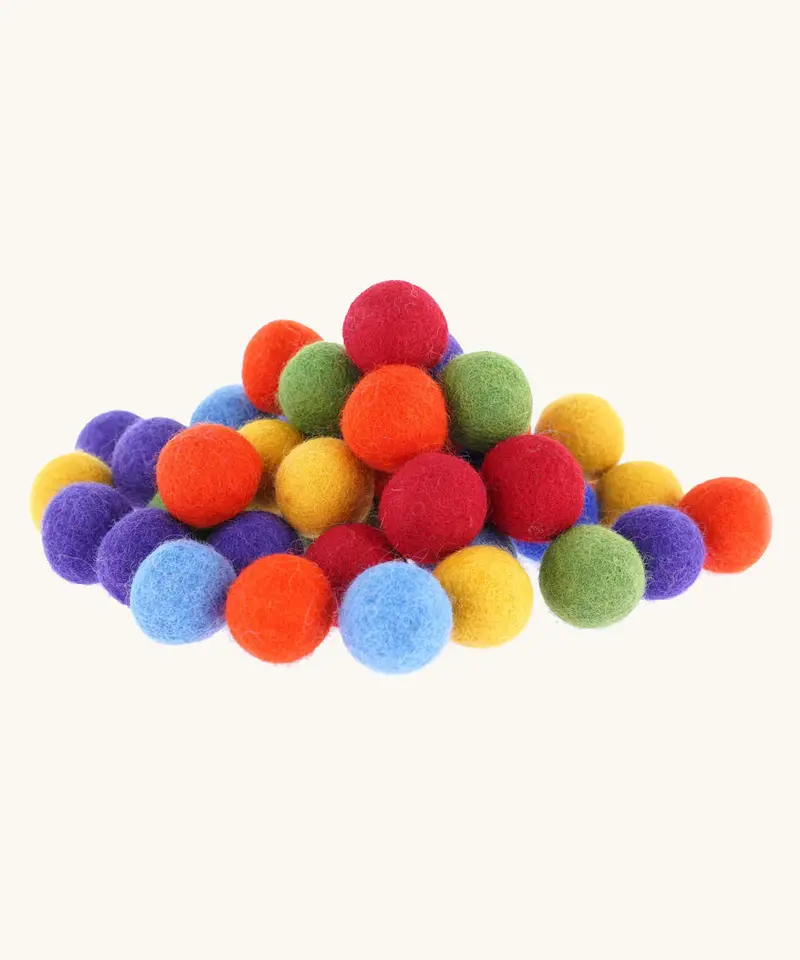 Papoose Felt Rainbow Balls 3.5Cm 49 Pack 1
