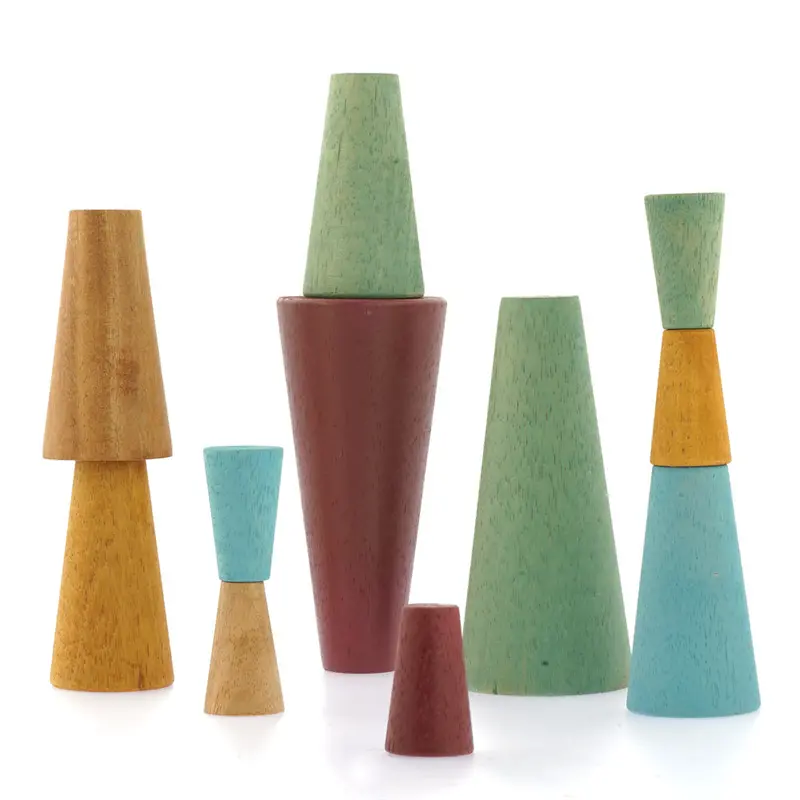Papoose Toys Earth Stacking Cones - Red 2