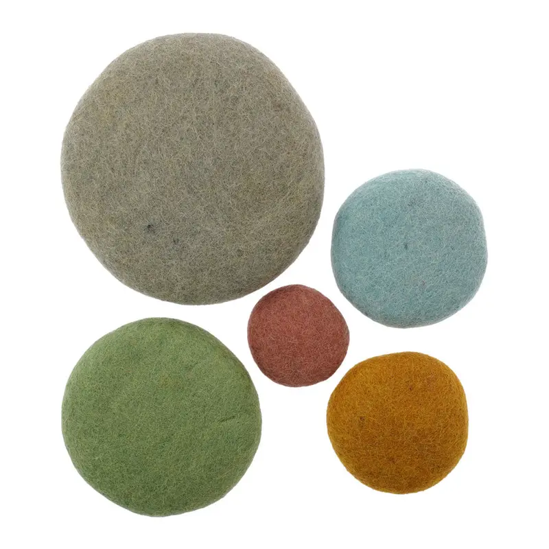 Papoose Toys Felt Stacking Pebbles - Earth Set 2
