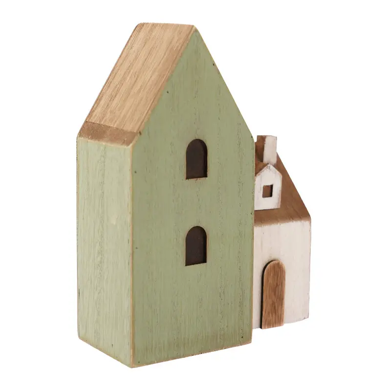 Papoose Toys Green Wooden House 1