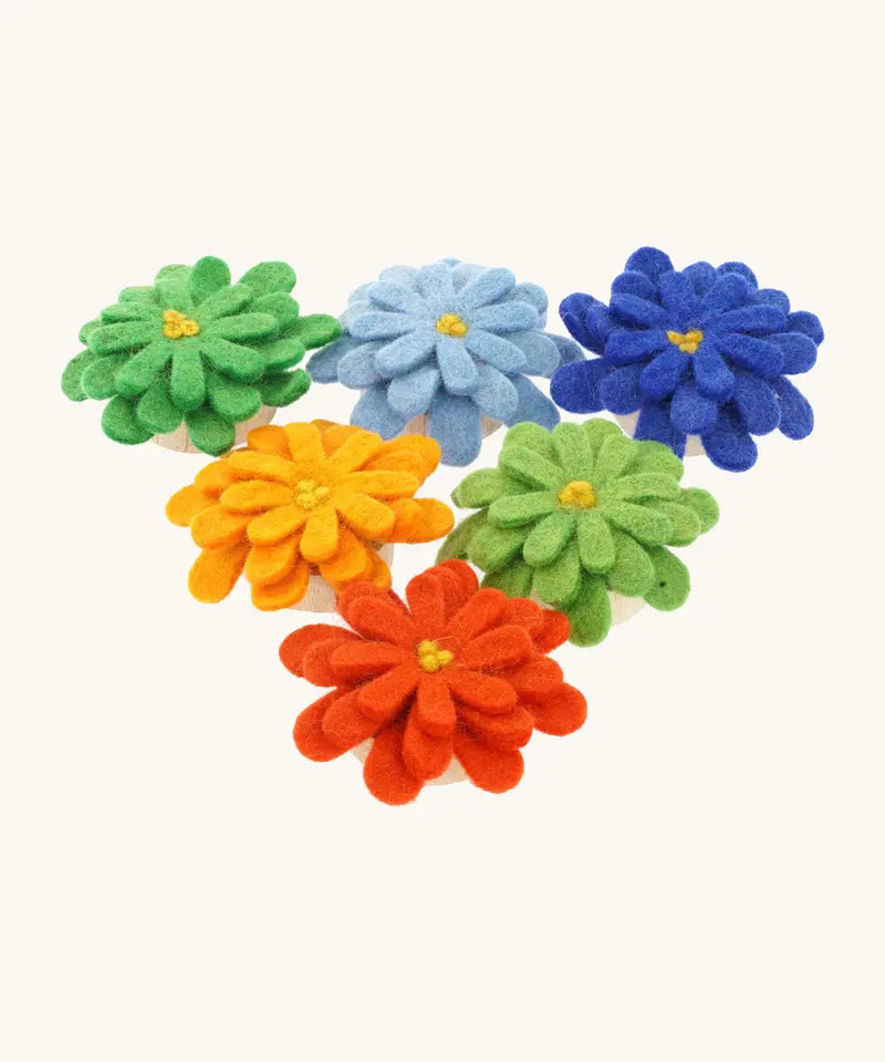 Papoose Toys Individual Felt Aster Flowers 1
