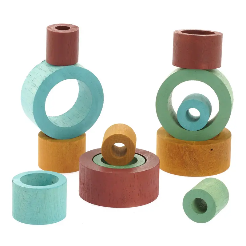 Papoose Toys Nesting Tubes - Earth Green 2