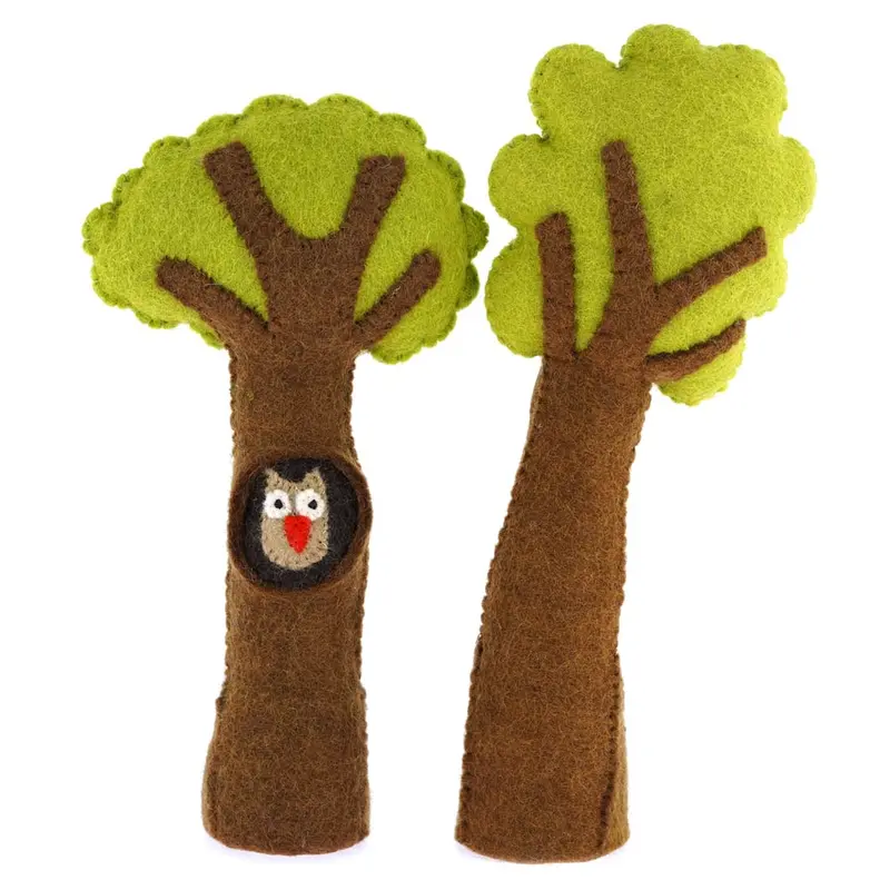 Papoose Toys Standing Trees With Owl 1