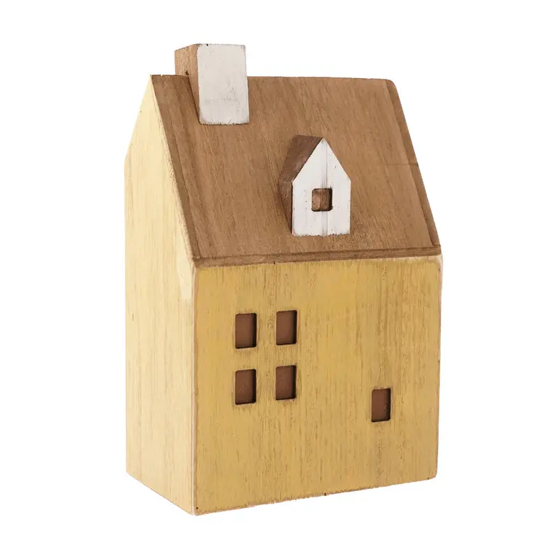 Papoose Toys Yellow Wooden House 1