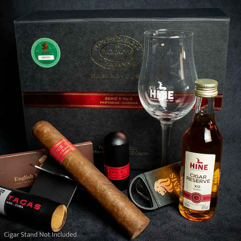 Partagas Serie E No.2 Tubed Cuban Cigar & Hine Miniature - Gift Box 1