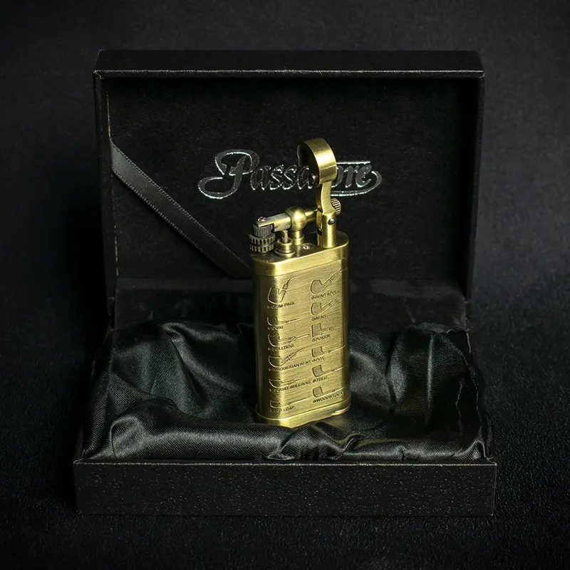 Passatore Leonard Pipe Lighter - Brass Satin Finish 2
